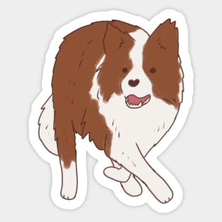 Brown border collie Sticker